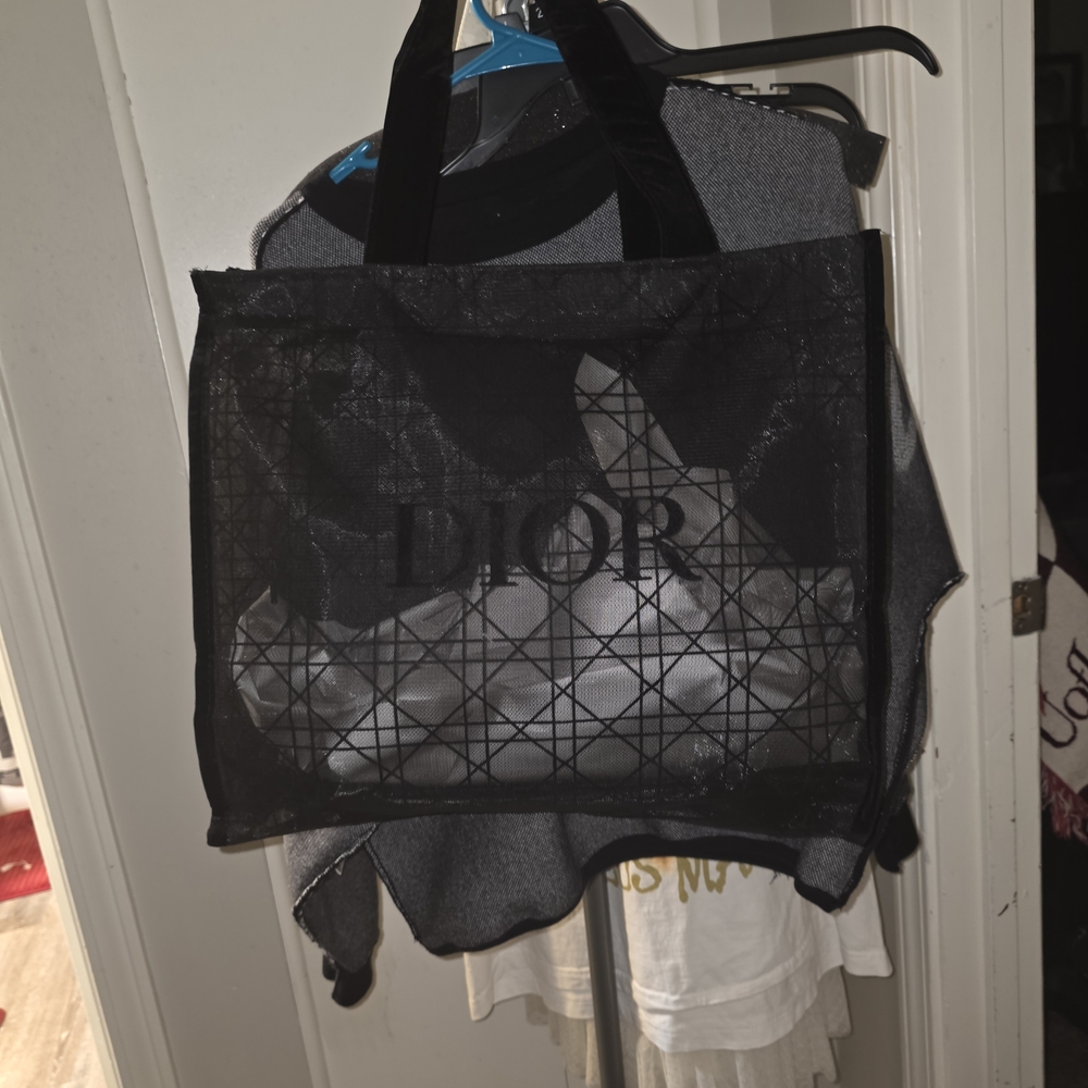 Christian Dior Black Mesh Logo. NWOT - Picture 2 of 8